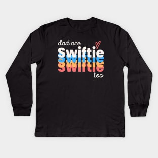 Dad Are Swiftie Too, Funny Special Fathers Day Kids Long Sleeve T-Shirt